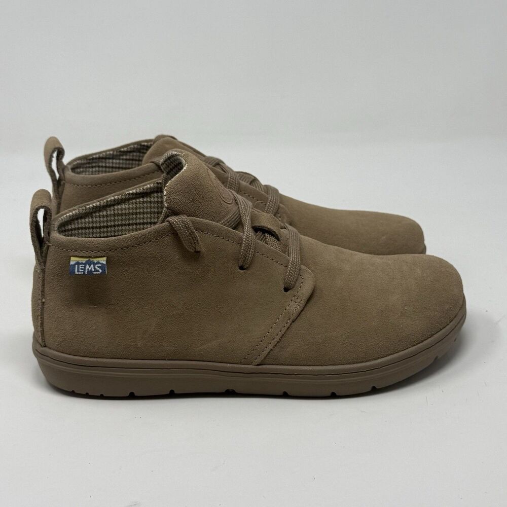 Lems Chukka Boots Shoes Womens 8 Mens 6.5 Tan Brown Suede Minimalist Barefoot